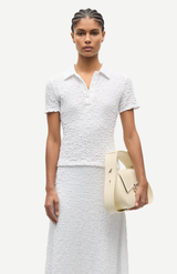 Samsøe Samsøe White Sadaisy SS Polo Tee