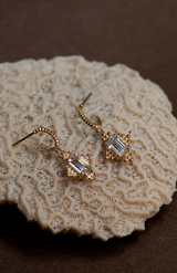 Zoe & Morgan 22K Gold Plate With White Topaz Reya Earrings