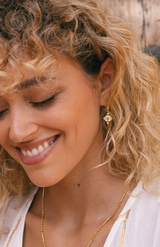 Zoe & Morgan 22K Gold Plate With White Topaz Reya Earrings