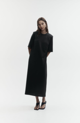 Rebe Black Cotton T-Shirt Dress