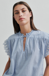 Second Female Light Blue Stripe Laure Top
