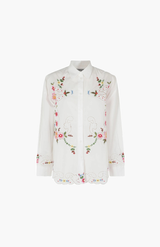 Essentiel Antwerp White Embroidered Shirt