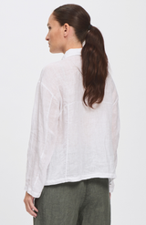 Transit White Linen Boxy Shirt