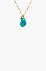 Charlotte Penman Gold Turqiouse Corazon Azul Necklace