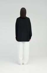 Rebe Black Long Sleeve Drop T-Shirt