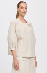 Transit Chalk Collarless Shirt