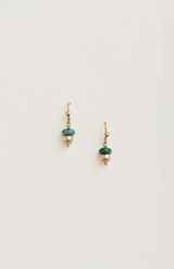 Charlotte Penman 14K Rolled Gold Palma Earrings + Turquoise + Gold