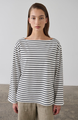 Laing Black + Ecru Striped Long Sleeve T-Shirt