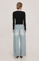 Marle Faded Blue Cross Stitch Jean