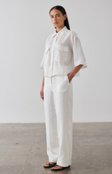Laing White Tab Cuff Pant
