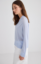 Laing Pale Blue Liv V-Neck Cardigan