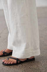 Laing White Tab Cuff Pant