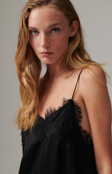 DAY Black Lacey Fluid Viscose Top