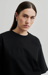 Second Female Black Ghita Glitter Tee