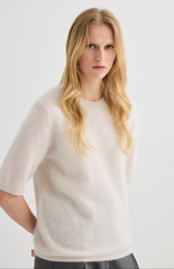 Laing Oyster Brushed Cashmere T-Shirt
