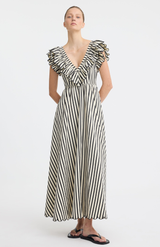 Morrison Stripe Marina Scallop Maxi Dress