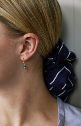 Charlotte Penman 14K Rolled Gold Palma Earrings + Turquoise + Gold