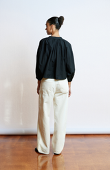 Mahsa Cotton Poplin Black Everyday Crop