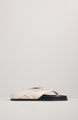 A.Emery Eggshell + Black The Shaw Sandal