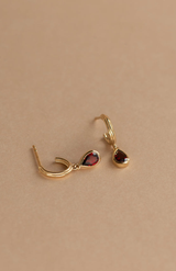 Zoe & Morgan 18k Gold Plate With Pear Garnet Ophelia Hoops