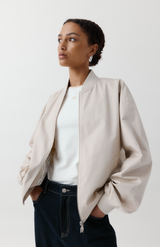 Rebe White + Taupe Cotton Vest