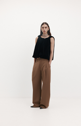 Harris Tapper Black Velvet Knot Top