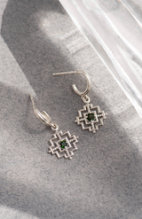 Zoe & Morgan Sterling Silver with Chrome Diopside Centered Earrings