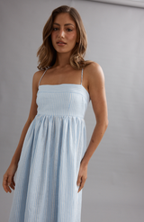 Caitlin Crisp Blue Stripe Lottie Dress