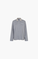 Samsøe Samsøe Grey Blue Sadover LS Polo