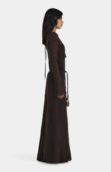 Hansen & Gretel Chocolate Anouk Silk Maxi Dress