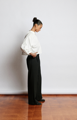 Mahsa Cool Wool Black The Ease Trouser