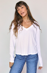 Perfect White Tee White Jimi L/S Boxy V-Neck Tee