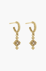Zoe & Morgan 22K Gold Plate With Peach Zircon Indie Earrings