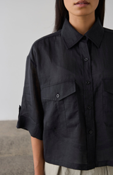 Laing Black Cropped Tab Shirt