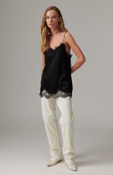 DAY Black Lacey Fluid Viscose Top
