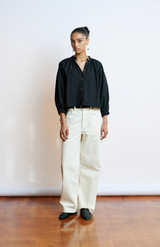 Mahsa Cotton Poplin Black Everyday Crop