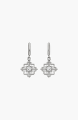 Zoe & Morgan Sterling Silver with White Zircon Centered Earrings