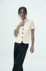 Harris Tapper Bone Short Sleeve Bardot Blazer