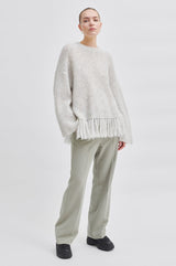 Second Female Light Grey Melange Caroa O-Neck Knit
