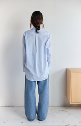 Mahsa Pale Blue Stripe Jimmy Blouse