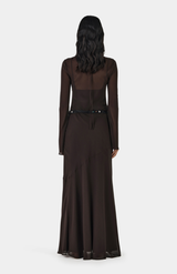 Hansen & Gretel Chocolate Anouk Silk Maxi Dress