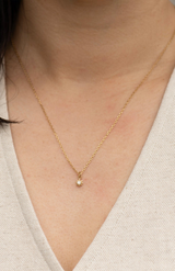 Zoe & Morgan 22k Gold With White Zircon Stella Necklace
