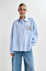 Essentiel Antwerp Jommeke Blue Stripe Shirt