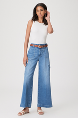 Paige Valen Distressed Harper 30" Utility + Cargo Pocket Jean