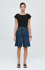 Marle Classic Blue Belted Jean Short