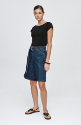 Marle Classic Blue Belted Jean Short