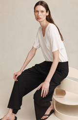 Marle Black Cotton Morrie Pant