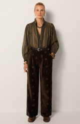 Maison Hotel Khaki Stripes Anika Blouse