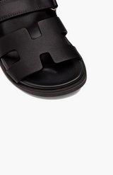 Ducie Black Leather Harley Slide