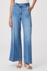 Paige Valen Distressed Harper 30" Utility + Cargo Pocket Jean